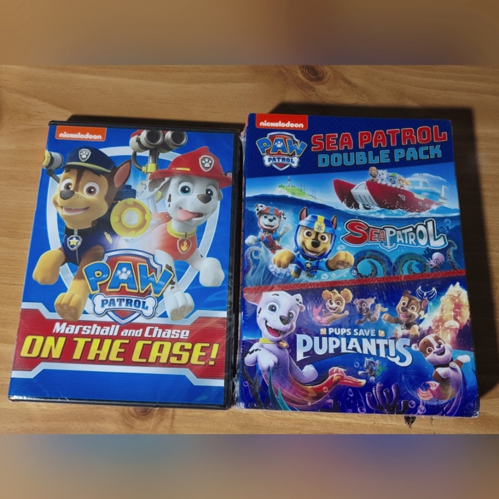 Paw Patrol Dvd Bundle Sea Patrol Double Pack & Marshall and Chase On The Case
